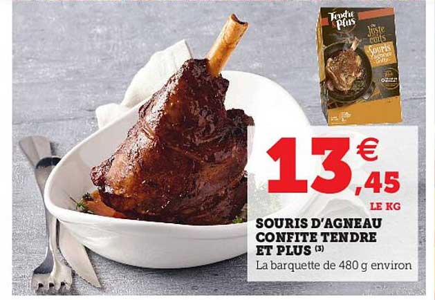 souris d'agneau confite tendre et plus