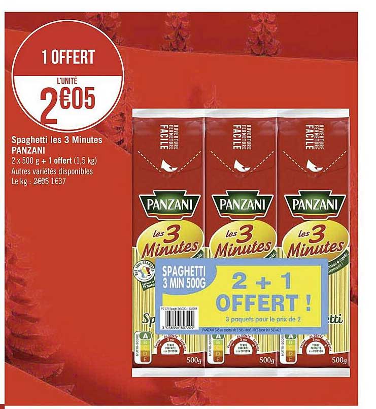 spaghetti les 3 minutes panzani