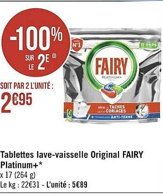 tablettes lave-vaisselle original fairy platinum+