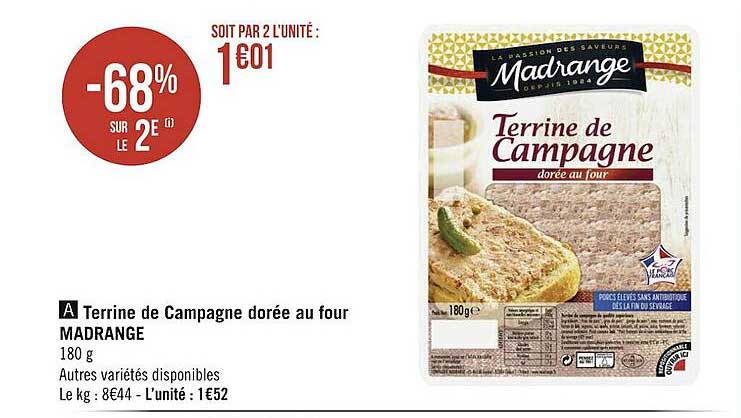 terrine de campagne dorée au four madrange