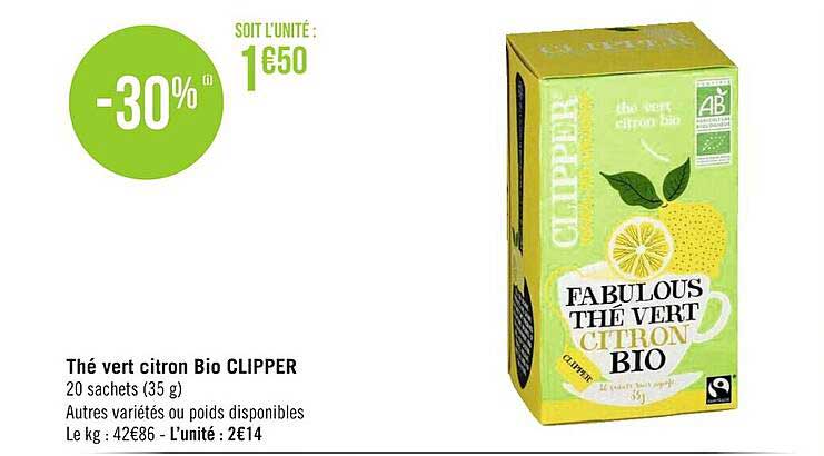 Thé Vert Citron Bio Clipper