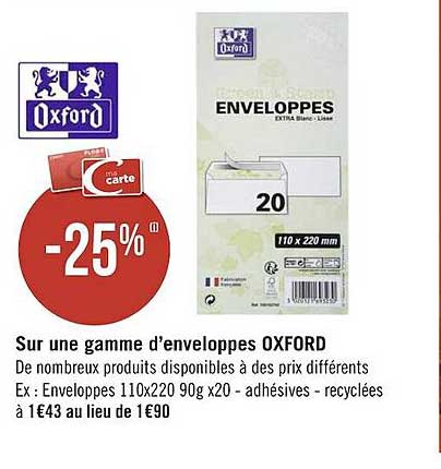 Une Gamme D'enveloppes Oxford