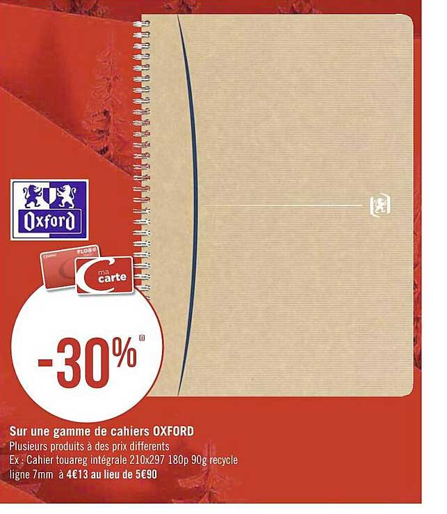 une gamme de cahiers oxford