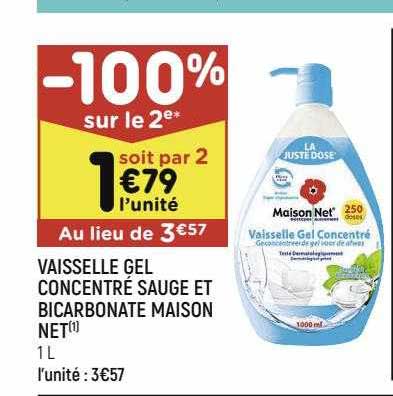 vaisselle gel concentré sauge et bicarbonate maison net