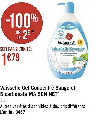 vaisselle gel concentré sauge et bicarbonate maison net