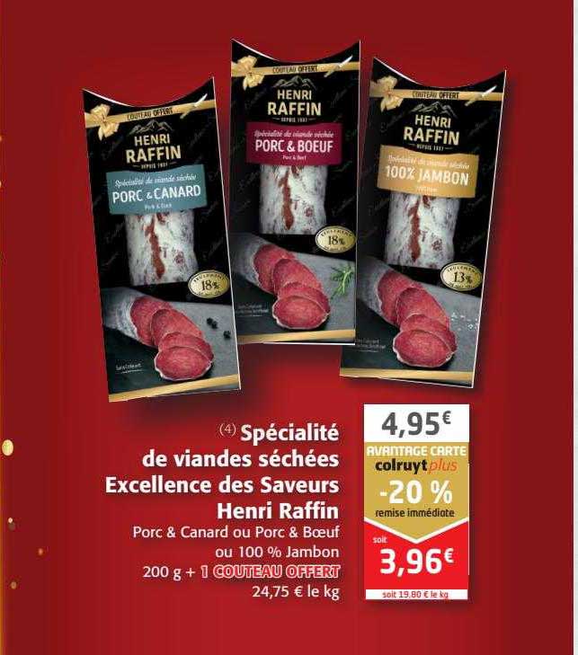spécialité de viandes séchées excellence des saveurs henri raffin