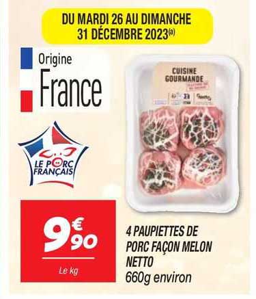 4 paupiettes de porc façon melon