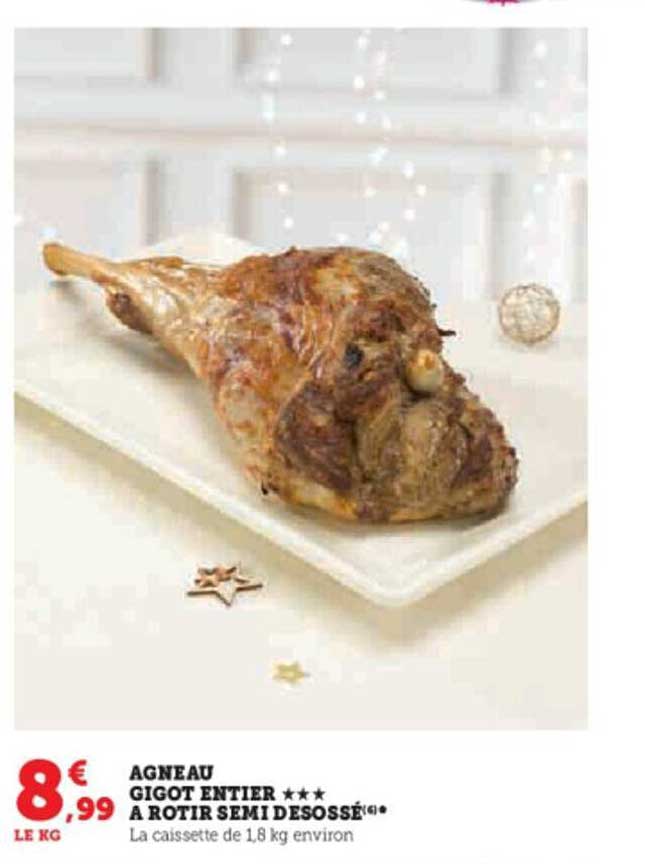 agneau gigot entier à rôtir semi desossé