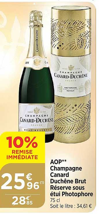 aop champagne canard duchêne brut réserve sous étui photophore