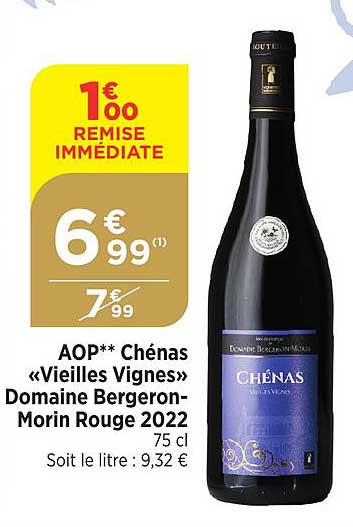 aop chénas "vieilles vignes" domaine bergeron-morin rouge 2022