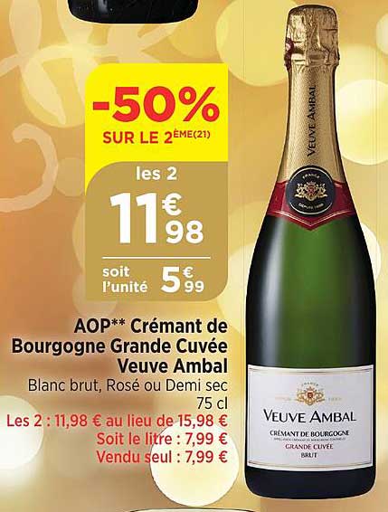 aop crémant de bourgogne grande cuvée veuve ambal