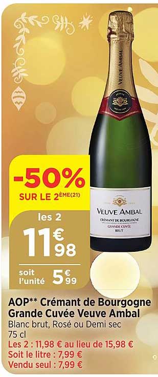 aop crémant de bourgogne grande cuvée veuve ambal