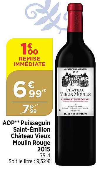 aop puisseguin saint-émilion château vieux moulin rouge 2015