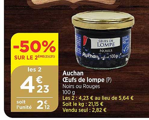 auchan œufs de lompe