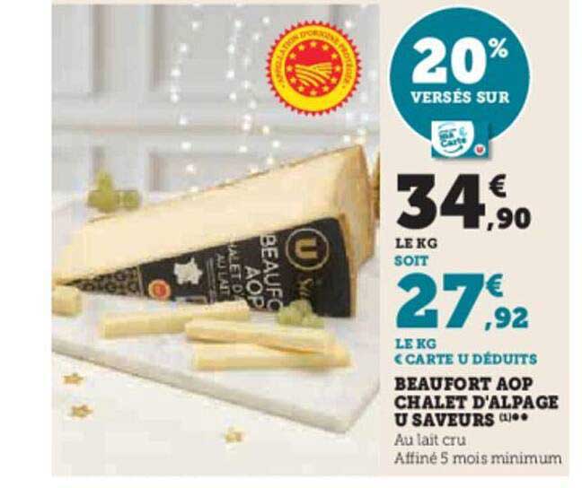 beaufort aop chalet d'alpage u saveurs