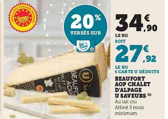 beaufort aop chalet d'alpage u saveurs