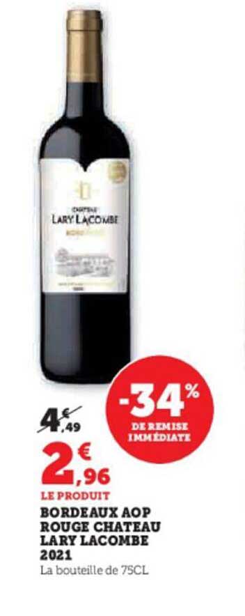 Bordeaux Aop Rouge Chateau Lary Lacombe 2021