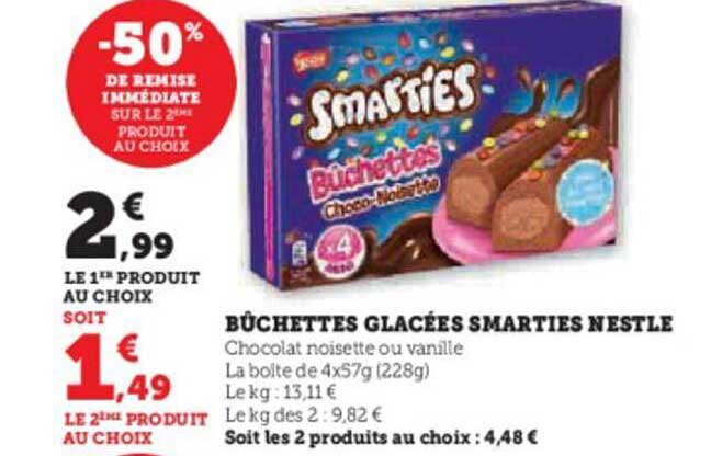 Bûchettes Glacées Smarties Nestlé