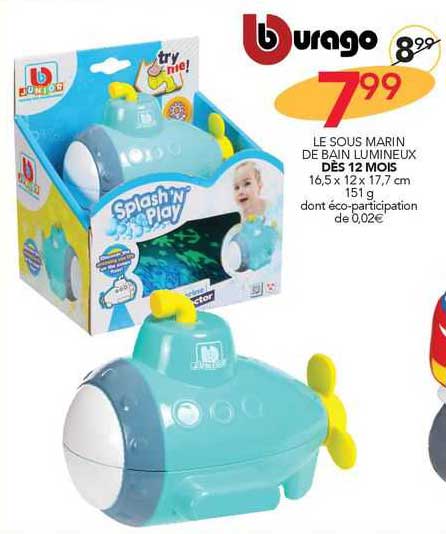 burago le sous marin de bain lumineux