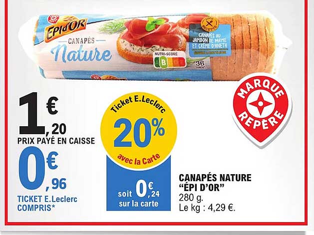 canapés nature "épi d'or"