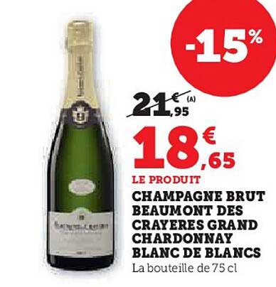 champagne brut beaumont des crayères grand chardonnay blanc de blancs