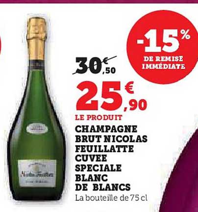champagne brut nicolas feuillatte cuvée spéciale blanc de blancs