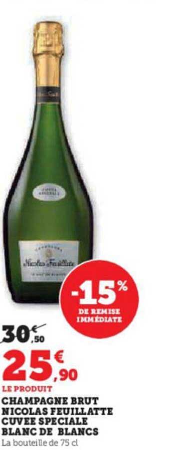 champagne brut nicolat feuillatte cuvée spéciale blanc de blancs