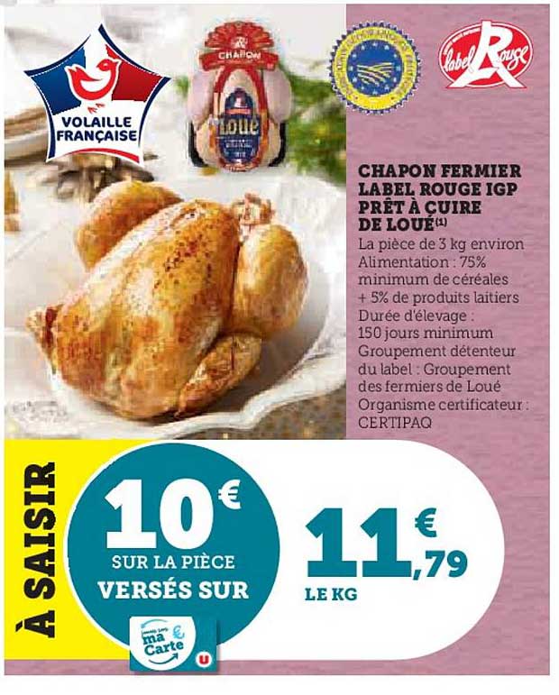 chapon fermier label rouge igp preta cuire de loue