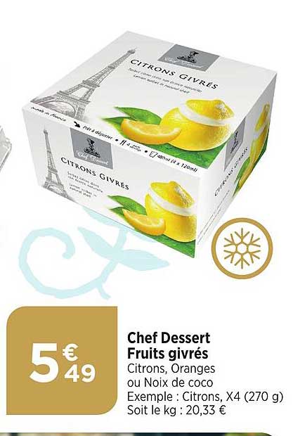 chef dessert fruits givrés