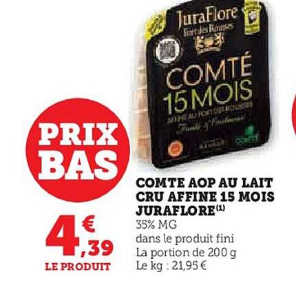 Comte Aop Au Lait Cru Affine 15 Mois Juraflore