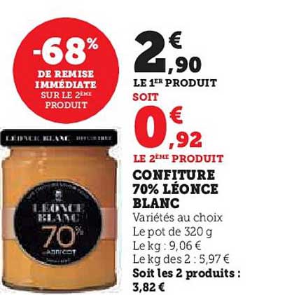 Confiture 70% Leonce Blanc