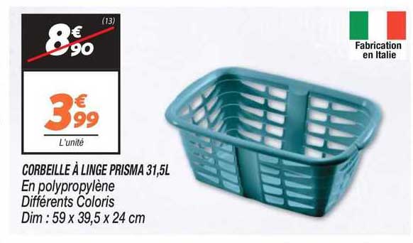 corbeille à linge prisma 31,5l