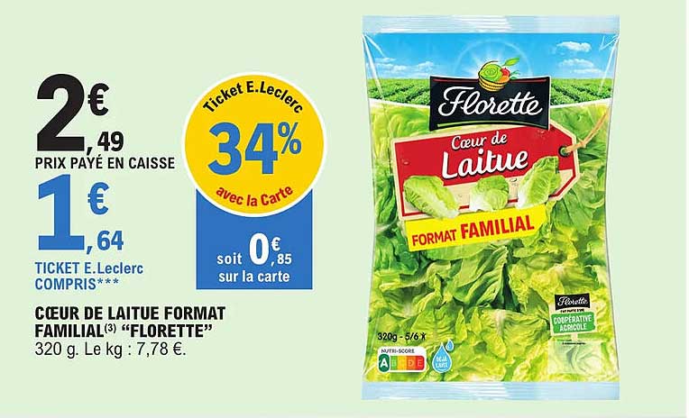cœur de laitue format familial "florette"