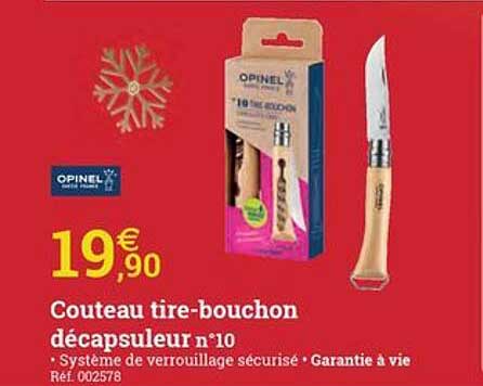 couteau tire-bouchon décapsuleur n°10