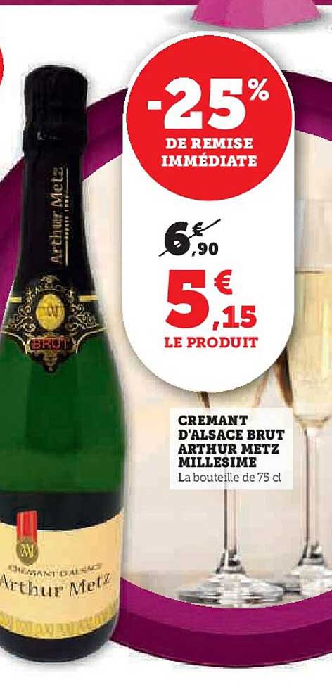 crémant d'alsace brut arthur metz millesime