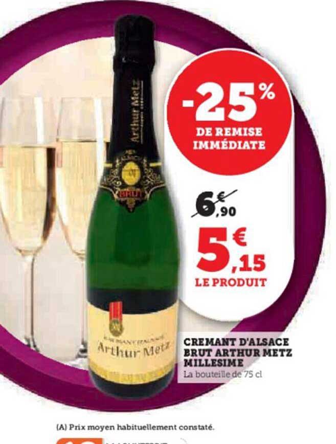 crémant d'alsace brut arthur metz millesime