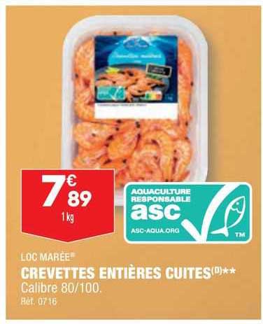 Crevettes Entières Cuites Loc Marée