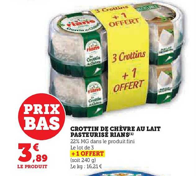 Crottin De Chèvre Au Lait Pasteurisé Rians