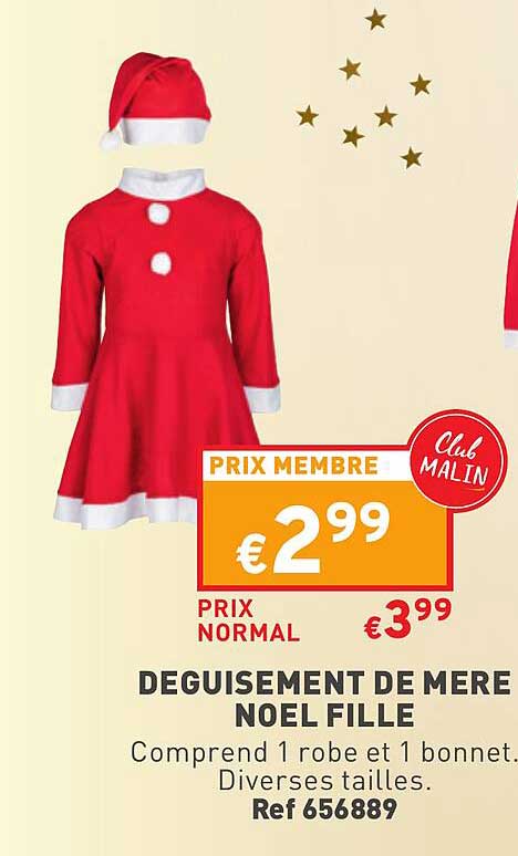 déguisement de mère noël fille