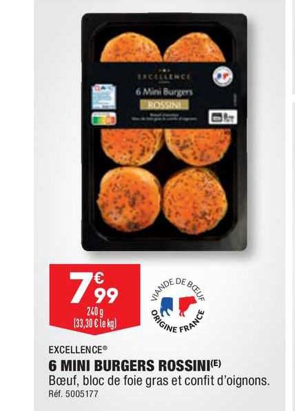 excellence 6 mini burgers rossini