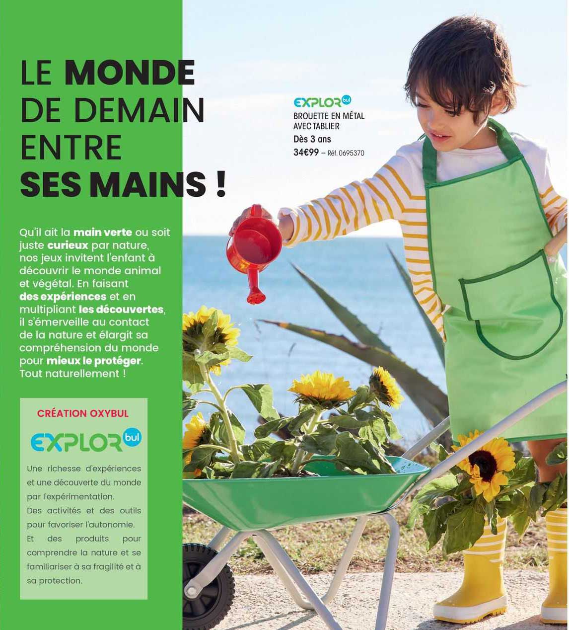 explor brouette en métal avec tablier