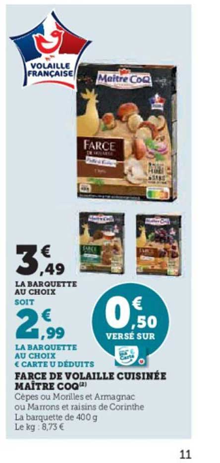 Farce De Volaille Cuisinée Maître Coq