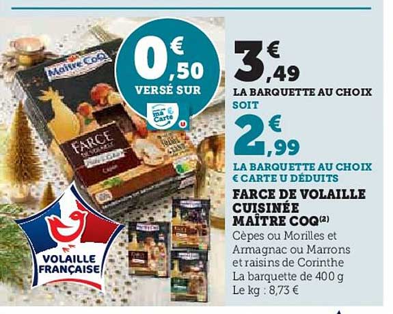 farce de volaille cuisinee maitre coq