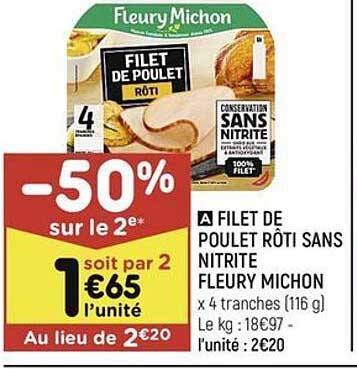 filet de poulet rôti sans nitrite fleury michon