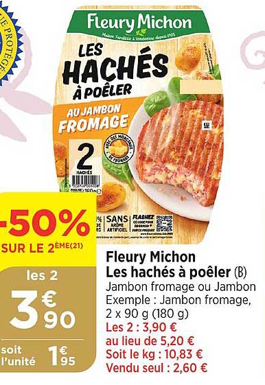 fleury michon les hachés à poêler
