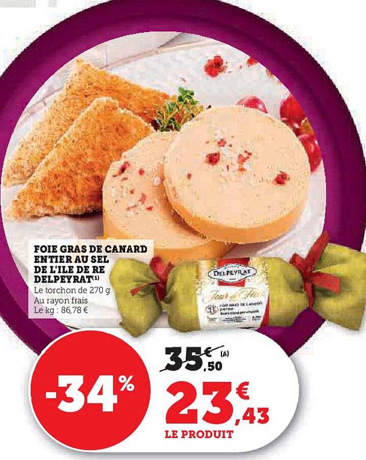 foie gras de canard  entier au sel de l'ile de re delpetrat