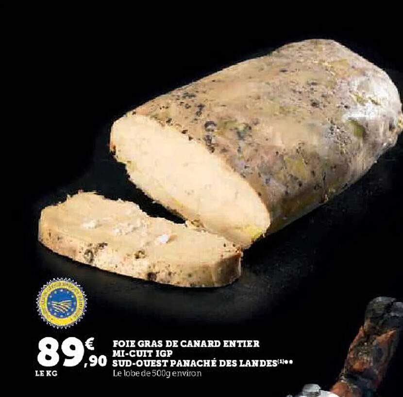 foie gras de canard entier mi-cuit igp sud-ouest panaché des landes
