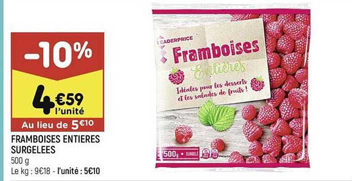 Framboises Entiers Surgelées