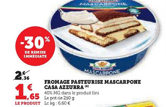 fromage pasteurisé mascarpone casa azzurra