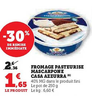 fromage pasteurise mascarpone casa azzurra